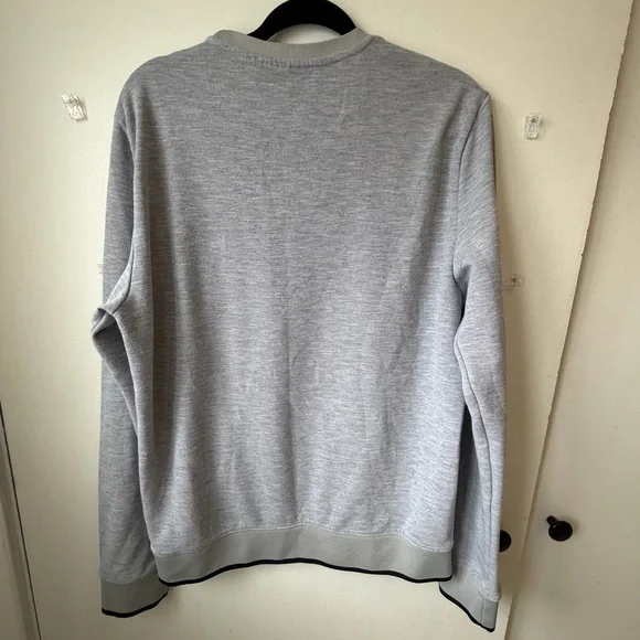 Armani Exchange A|X Gray Logo Sweatshirt L – Minimal Designer Pullover Crewneck - Picture 4 of 10